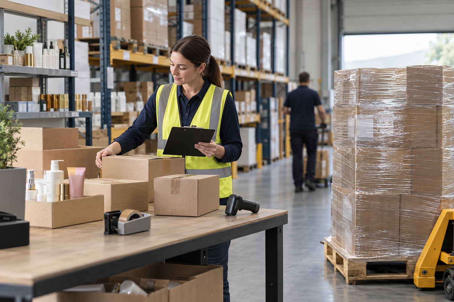 Wholesale order being checked and prepared for dispatch